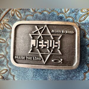 Vintage Jesus Metal Belt Buckle